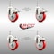 Service Caster 4 Inch 316SS Red Polyurethane Wheel Swivel 1/2 Inch Stem Caster Set Lock Brake SS316TSTTL20S414-PPUB-RED-121315-4 - alternate 2